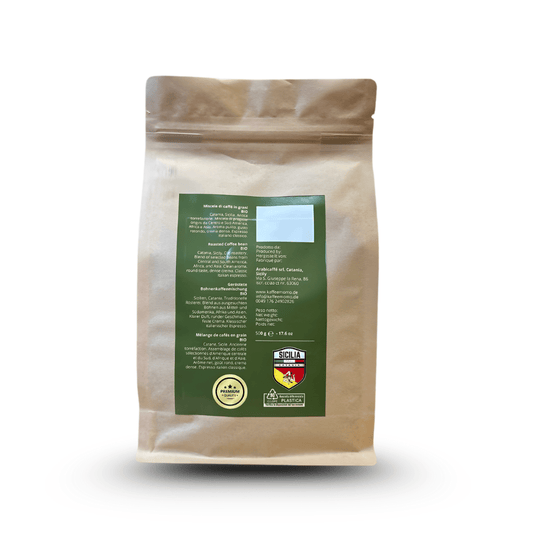 „Caffè Momo Bio-Kaffee 500 g – handgerösteter Espresso aus Sizilien, 90 % Arabica, fair gehandelt & aromatisch in.“