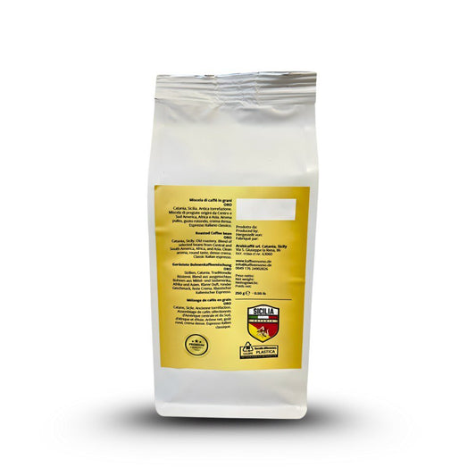 Kaffee Momo Oro – Traditionell handgerösteter Espresso aus Sizilien | 80% Arabica & 20% Robusta (250g ganze Bohnen) – Vollmundig & goldene Crema