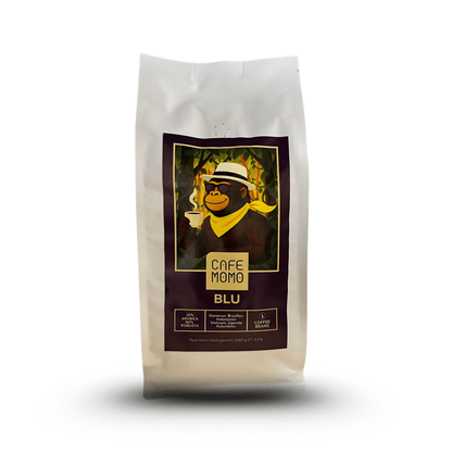 Kaffee Momo Blu – Starker Büro-Espresso | 90% Robusta & 10% Arabica, handgeröstet (1000g ganze Bohnen) – Maximale Energie für den Arbeitsalltag