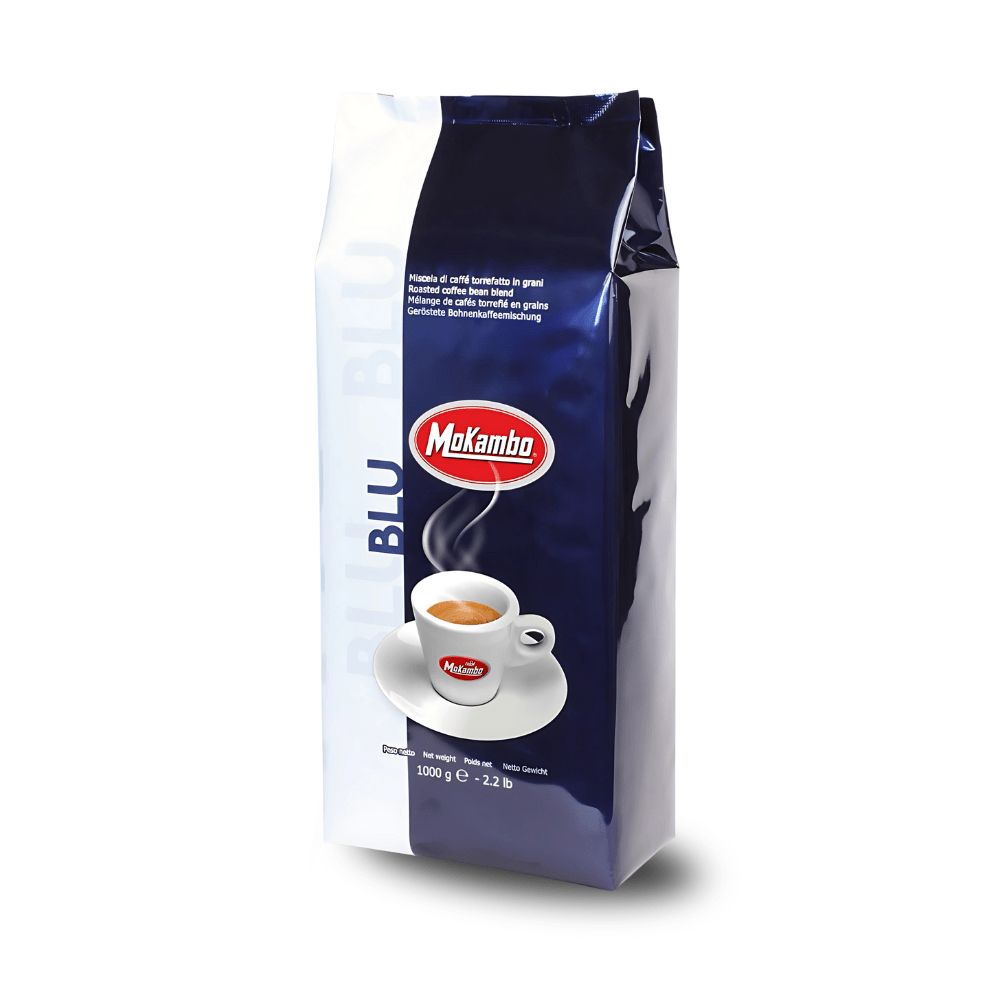 Mokambo Blu Kaffeebohnen 1 kg – Kräftiger Espresso 90% Robusta