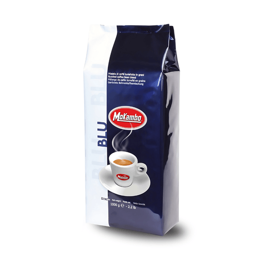 Mokambo Blu Kaffeebohnen 1 kg – Kräftiger Espresso 90% Robusta