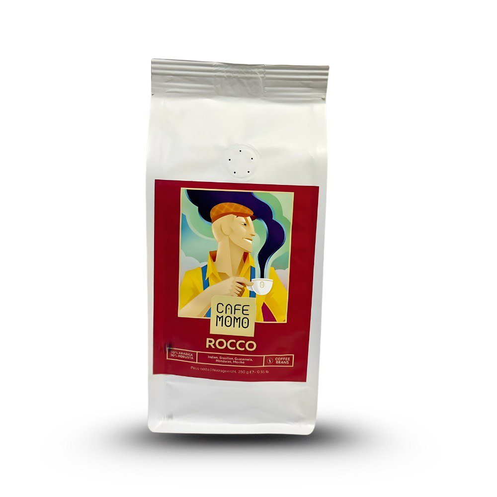 Caffe Momo Rocco 70%Arabica (250 g ganze Bohnen) - Espresso Momo