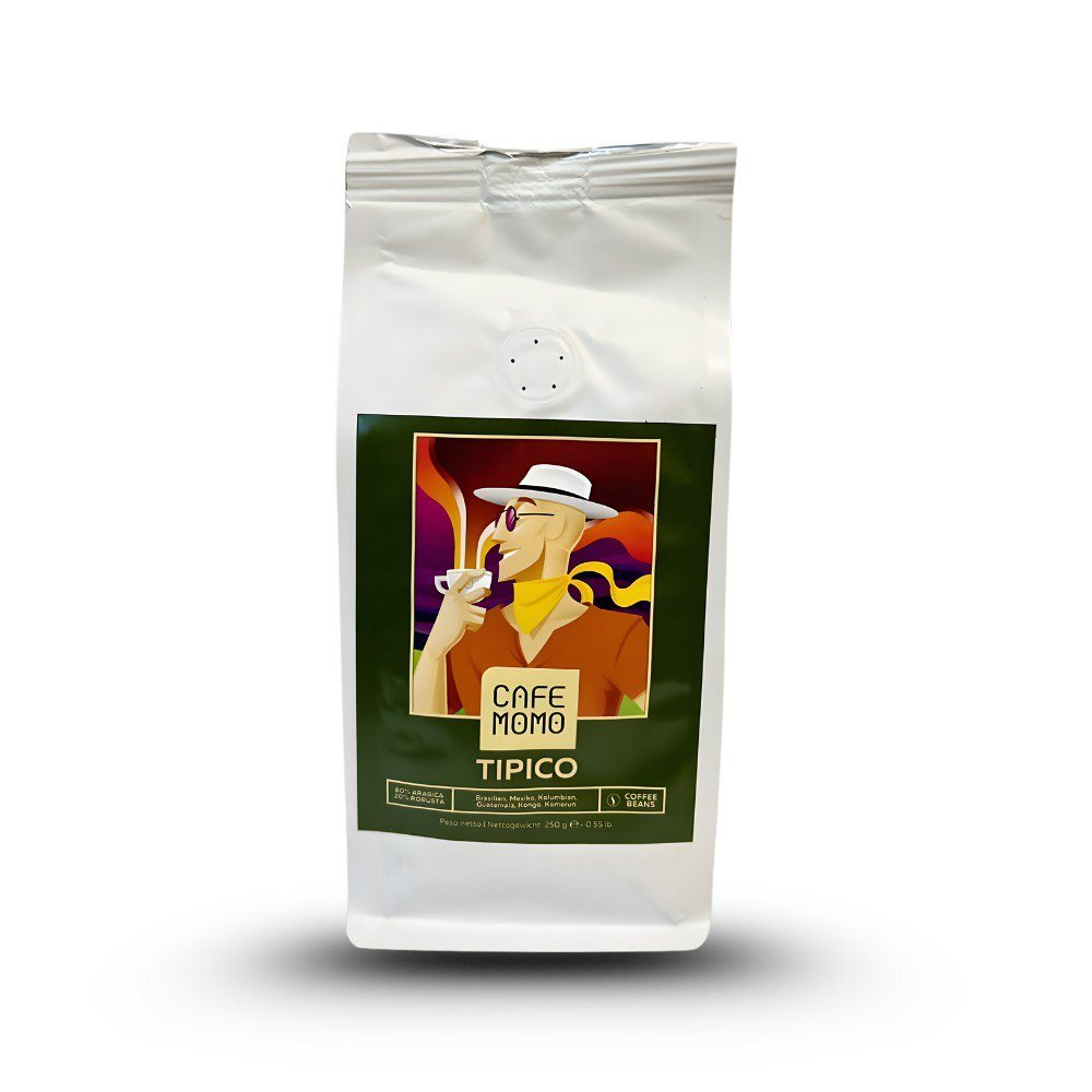 Caffe Momo Tipico 80%Arabica (250 g ganze Bohnen) - Espresso Momo