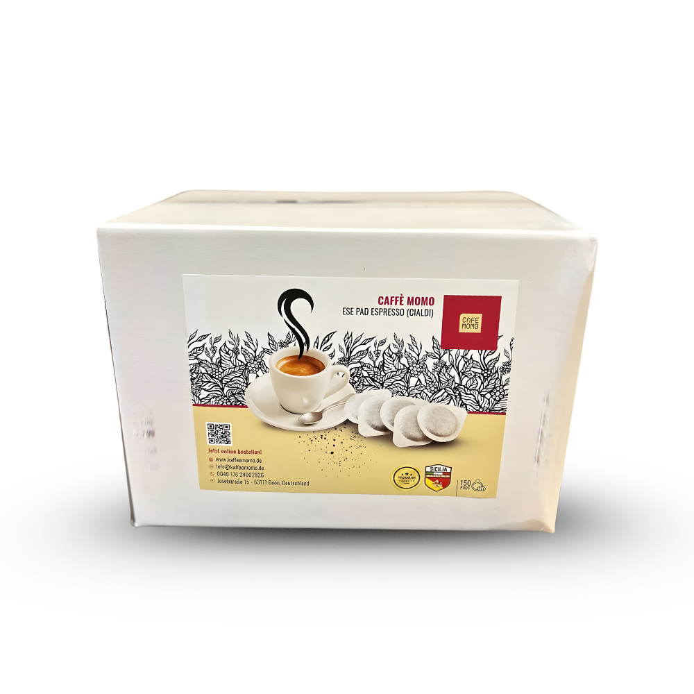 Caffé Momo – Sizilianischer Caffè Espresso in E.S.E. Pads 150 Pads(1000 g) - Espresso Momo
